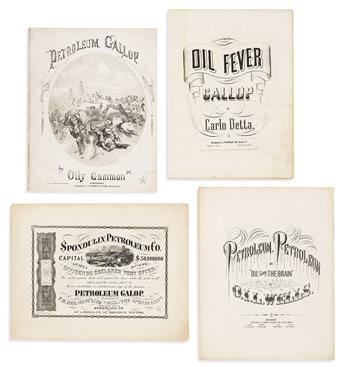 (OIL -- SHEET MUSIC.) Collection of a dozen printed scores to uncommon and amusing nineteenth-century petroleum-based polka,